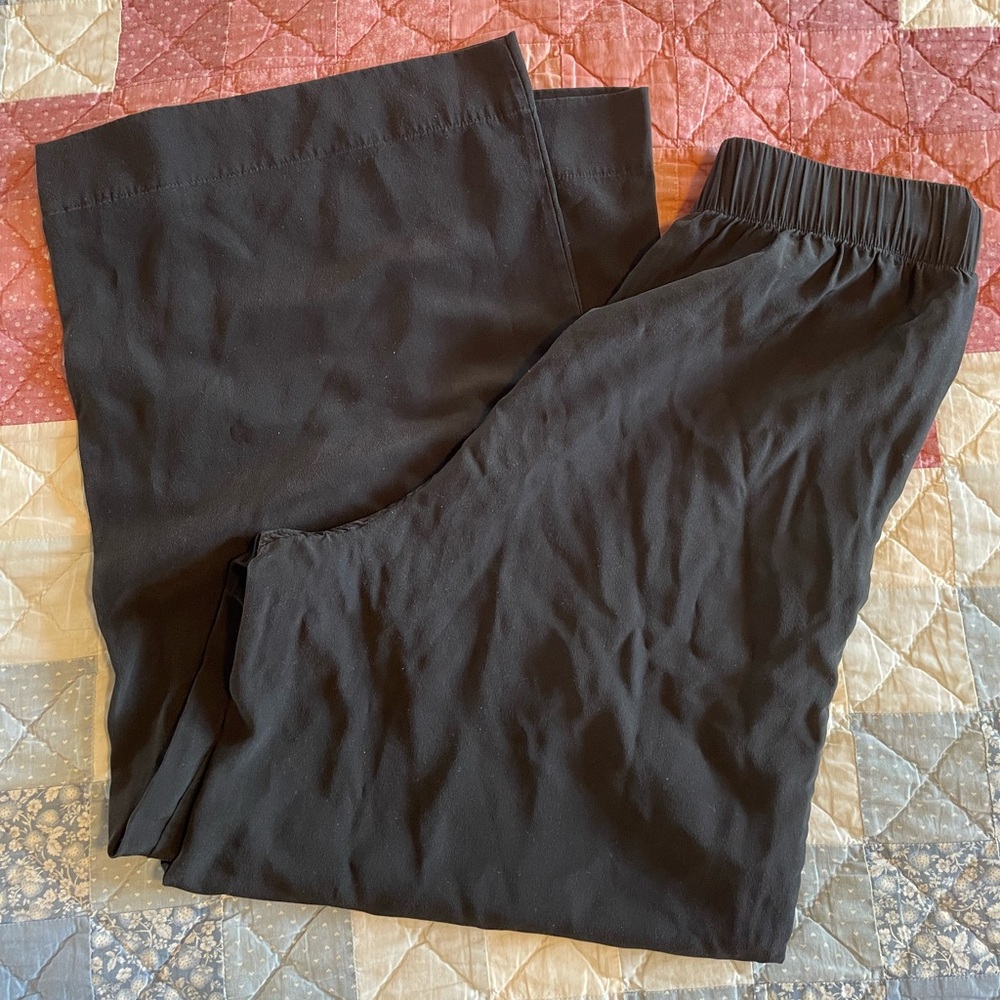 Elizabeth Suzann Florence Pant in Silk Crepe, Washed Black, Size M-Regular